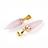 Natural Rose Quartz Pendants G-N345-01C-2