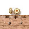 Brass Micro Pave Clear Cubic Zirconia Beads KK-C253-11G-3