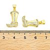 Boot Rack Plating Brass Micro Pave Clear Cubic Zirconia Pendants KK-NH0001-12G-3