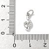 Brass Micro Pave Clear Cubic Zirconia Charms KK-A273-14P-3