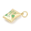 Brass Enamel Charms KK-Q028-17B-G-2