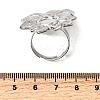 Adjustable 304 Stainless Steel Open Cuff Ring Components X-STAS-P403-01G-P-3