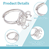 1Pc Rhodium Plated 925 Sterling Silver Adjustable Ring Settings STER-HS0001-16-4