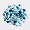 8mm Mixed Blue Color Pearlized Glass Pearl Beads for Jewelry Making HY-PH0006-8mm-03-2