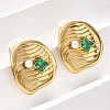 Brass & Glass & Plastic Stud Earrings EJEW-D302-03G-04-1