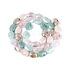 Electroplate Imitation Jade & Opaque & Transparent Glass Beads Strands EGLA-Q135-8x11MM-01C-3