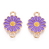 Zinc Alloy Enamel Sunflower Connector Charms ENAM-E011-01KCG-07-3