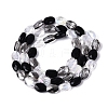 Electroplate Imitation Jade & Opaque & Transparent Glass Beads Strands EGLA-Q135-6x8MM-01H-3