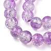 Transparent Crackle Baking Paint Glass Beads Strands LS-DGLA-T003-01B-10-3