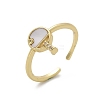 Brass Micro Pave Clear Cubic Zirconia Cuff Rings for Women RJEW-C126-08G-4
