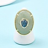 Natural Green Aventurine & Apatite Oval Cuff Rings G-P599-01G-02-1