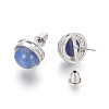Natural Lapis Lazuli Stud Earrings EJEW-F162-H03-3