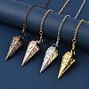 Rack Plating Brass Cone Dowsing Pendulum Pendants AJEW-G064-01-1