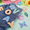 3 Bags Polyester Embroider Self-adhesion Thread Iron on/Sew On Patches PATC-TA0001-52-8