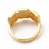 Clear Cubic Zirconia Octagon Adjustable Ring RJEW-H134-01G-3