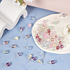 70Pcs 7 Colors Baking Painted Transparent Glass Pendants PALLOY-TA0002-48-11