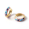 Flower Enamel Hoop Earrings EJEW-G290-02G-B-3