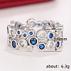 Hollow Brass Pave Cubic Zirconia Finger Rings FS-WG3B071-03-5