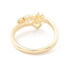 Word Mom Heart Cuff Ring KK-K262-04G-3