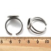 Non-Tarnish 304 Stainless Steel Cuff Ring Settings STAS-E202-02C-P-5