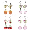 Glass & Acrylic Fruit Dangle Earrings EJEW-JE05288-1