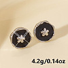 304 Stainless Steel Flower Stud Earrings IK8478-1-2