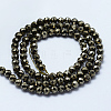 Natural Pyrite Beads Strands G-L031-4mm-03-2