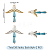 Alloy Glass Pendants PALLOY-GA00005-2