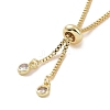 Cubic Zirconia Snanke Pendant Necklace with Cup Chains NJEW-P276-01G-4