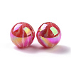 UV Plating Rainbow Iridescent Acrylic Beads OACR-P014-04B-2