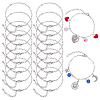 18Pcs 304 Stainless Steel Flat Cable Chain Bracelets Set for Men Women BJEW-SC0001-22-1