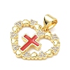 Religion Cross Brass Micro Pave Clear Cubic Zirconia Pendants CU-CBA83A6-03F-G03-2