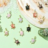 12Pcs 6 Colors Alloy Enamel Pendants FIND-YW0004-60-3