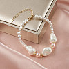 Adjustable Natural Shell Pearl Beaded Bracelets BJEW-L692-008G-5