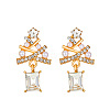 Alloy Rhinestone Christmas Tree Stud Earrings WH-WG35C52-01-1