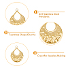 24Pcs 3 Colors 201 Stainless Steel Pendants Ion Plating(IP) STAS-DC0013-49-4