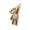 Rack Plating Brass Micro Pave Cubic Zirconia Pendants ZIRC-F142-04G-1