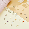 20Pcs 10 Styles Natural Mixed Gemstone and Glass Pendants PALLOY-FH00002-6