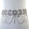 Ethnic Style Alloy Crystal Rhinestone Coin Link Chain Tassel Waist Belly Chains for Dancer FS-WG3C509-02-1
