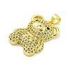 Brass Micro Pave Clear Cubic Zirconia Pendants KK-R159-12G-01-2