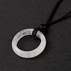 Natural Quartz Crystal Ring Pendant Necklace with Nylon Cord for Women NJEW-F306-02C-1