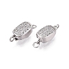 Brass Micro Pave Clear Cubic Zirconia Box Clasps KK-Q074-04P-1
