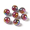 UV Plating Opaque Crackle Two-tone Acrylic Beads MACR-C032-01B-1