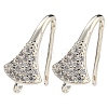 Brass Micro Pave Clear Cubic Zirconia Earring Hooks KK-R149-22S-1