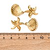 304 Stainless Steel Shell Shape with Starfish Shape Dangle Stud Earrings EJEW-Z135-02G-01-5