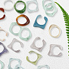 4 Styles Resin & Acrylic Finger Rings for Women RJEW-SC0001-24-7