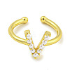 Rack Plating Brass Open Cuff Rings for Women RJEW-F162-01G-V-2
