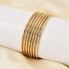 PVD Vacuum Plating Fashion 304 Stainless Steel Buddhist Bangle Sets BJEW-L664-022C-G-7