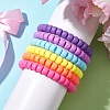 6Pcs 6 Colors Rondelle Opaque & Frosted Acrylic Beaded Stretch Bracelet Sets BJEW-JB10304-2