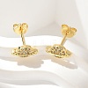 Brass Micro Pave Clear Cubic Zirconia Stud Earrings EJEW-A128-03G-5